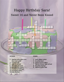 happy birthday crossword puzzle